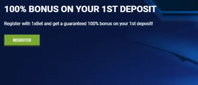 Бонус за регистрацию 100% на первый депозит